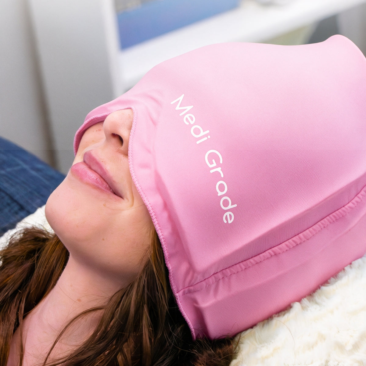 Medi Grade Migraine Relief Cap Pink- Gel Migraine Cap for Cold Therapy, Pink