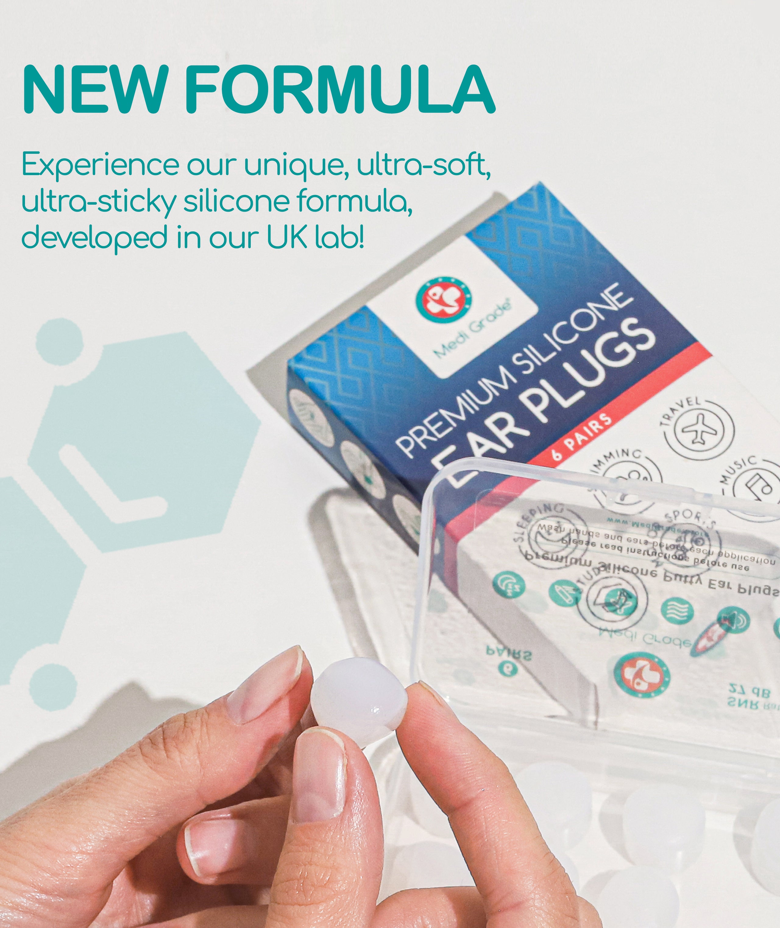 Medi Grade Silicone Ear Plugs - Noise Cancelling Mouldable Ear Plugs