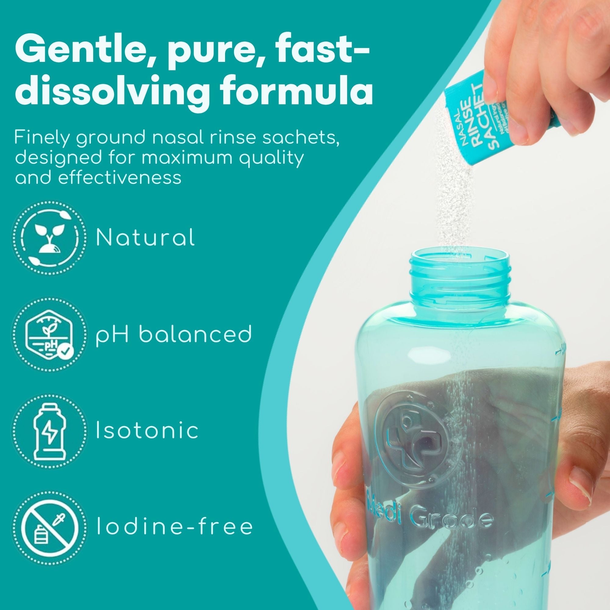 Medi Grade Nasal Rinse 50 Sachets - Gentle Nasal Rinse for Home