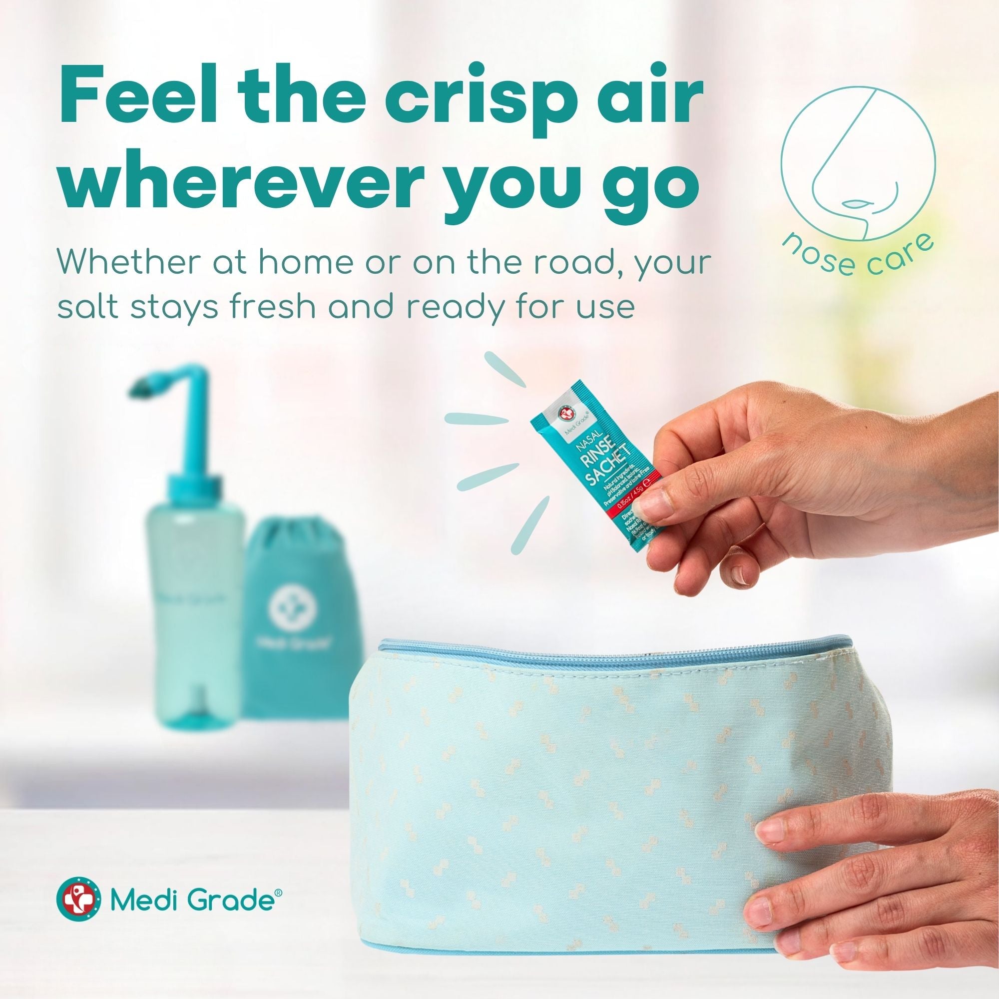 Medi Grade Nasal Rinse 50 Sachets - Gentle Nasal Rinse for Home