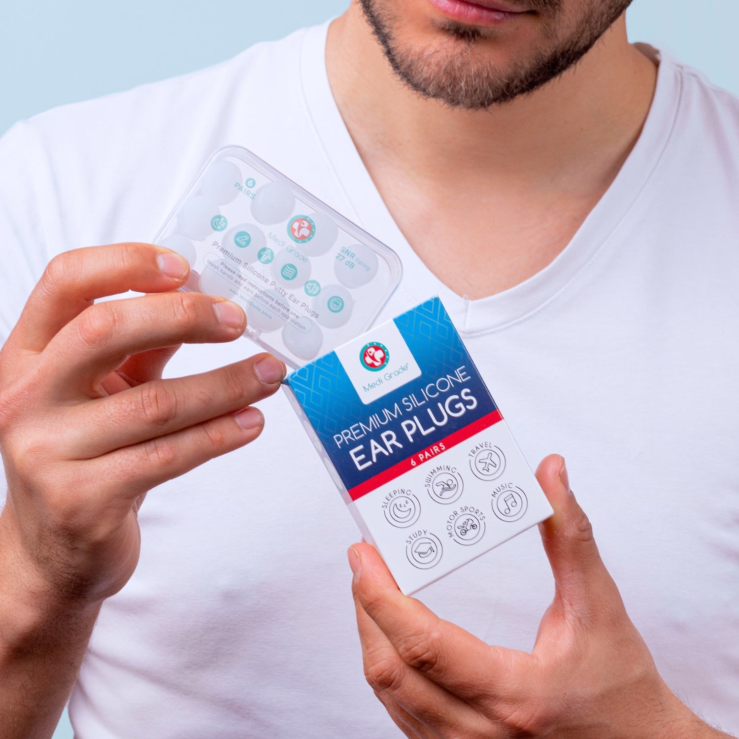 Medi Grade Silicone Ear Plugs - Noise Cancelling Mouldable Ear Plugs