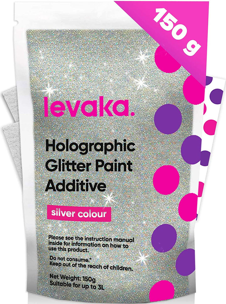 Close-up of the Levaka glitter paint additive