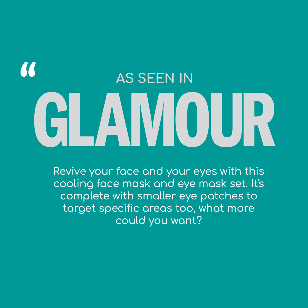 Image with texts saying it's been seen in Glamour