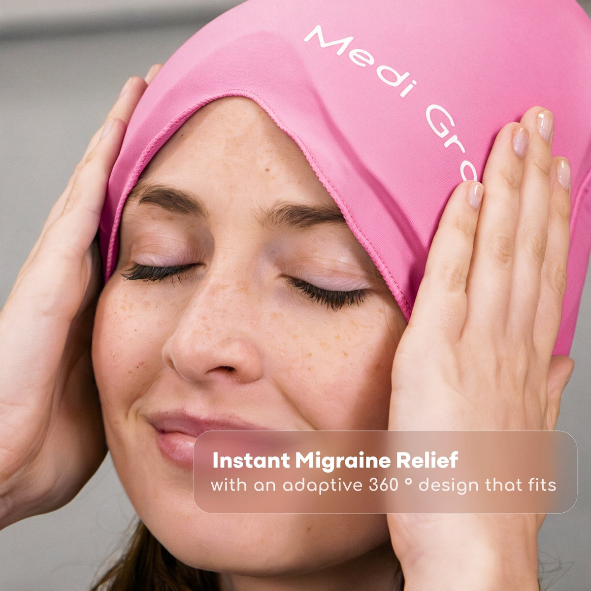 Medi Grade Migraine Relief Cap Pink- Gel Migraine Cap for Cold Therapy, Pink