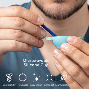 Close up of microwavable cup and metal applicator