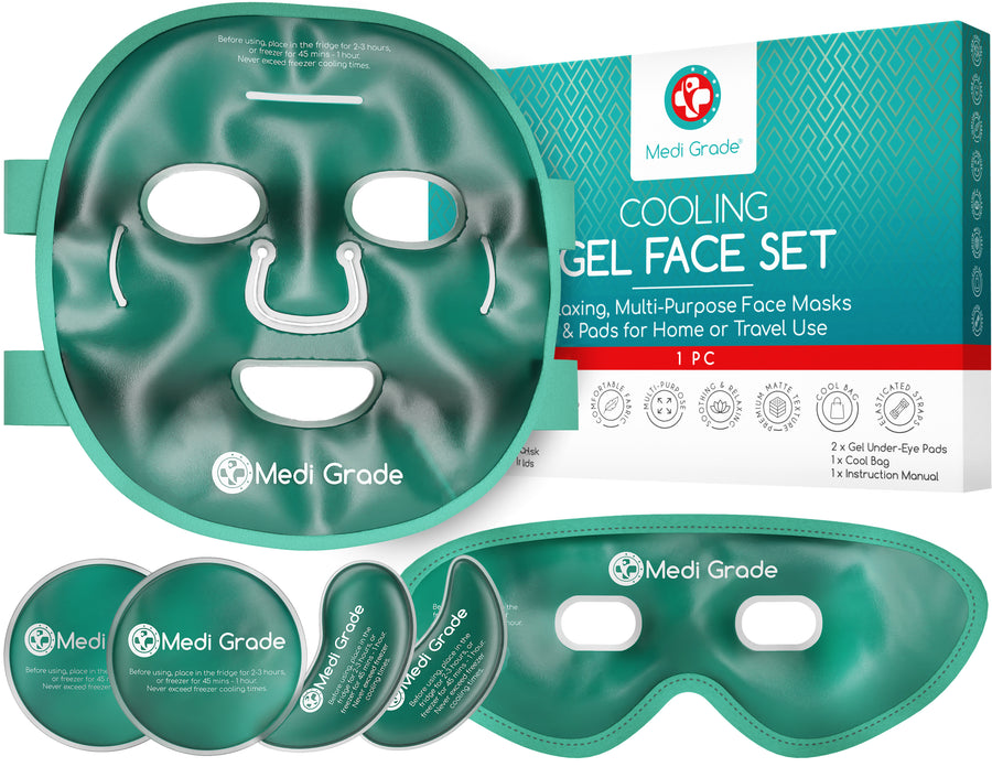 Medi Grade Cooling Gel Mask Set – Reusable Gel Pack for Face