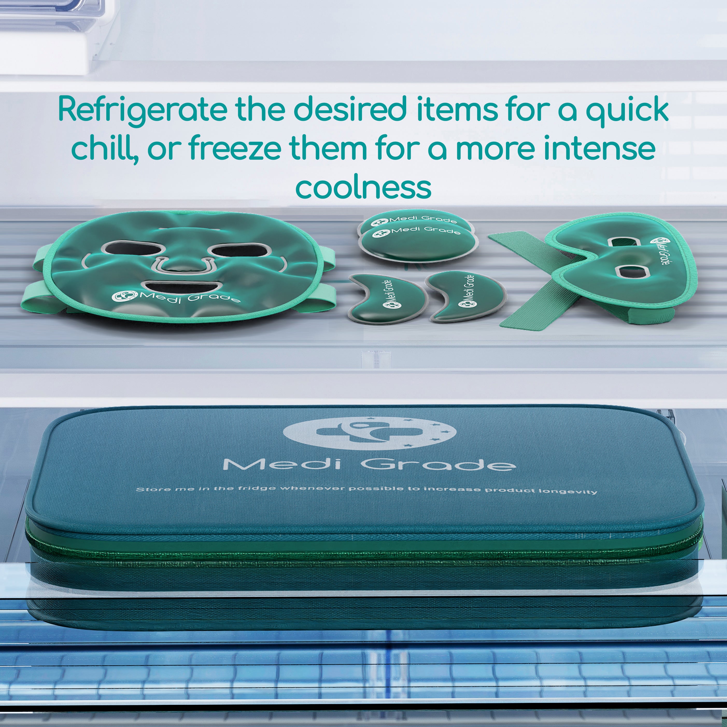 Medi Grade Cooling Gel Mask Set – Reusable Gel Pack for Face