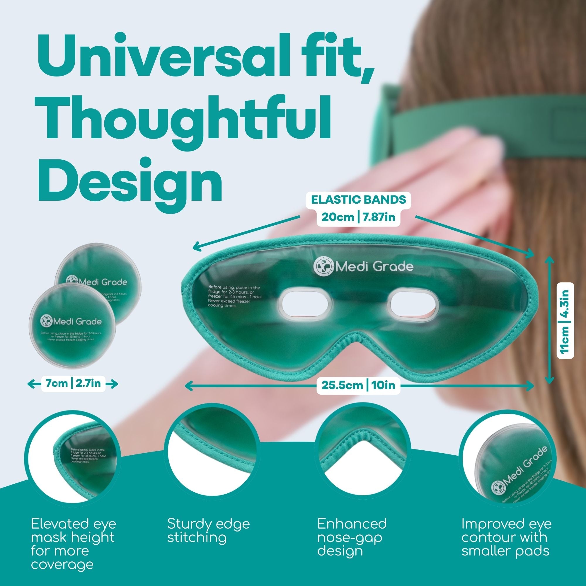 Medi Grade Gel Eye Mask Set - Cooling Gel Pack for Eyes