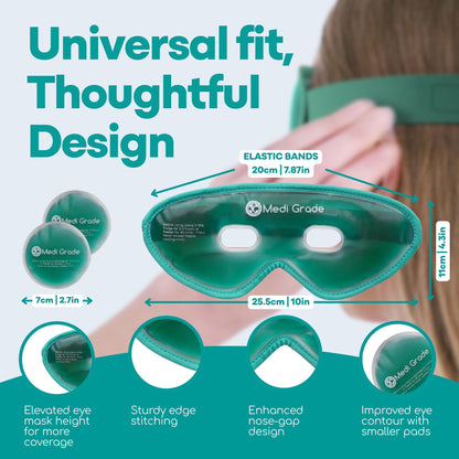 Medi Grade Gel Eye Mask Set - Cooling Gel Pack for Eyes