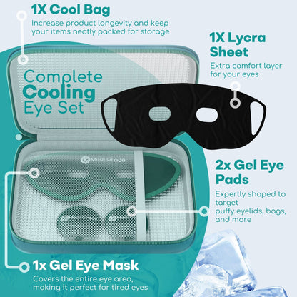 Medi Grade Gel Eye Mask Set - Cooling Gel Pack for Eyes
