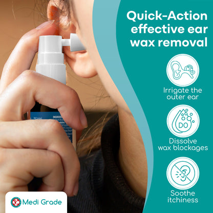 Medi Grade Sodium Bicarbonate Ear Spray - for Blocked Ears and Wax Removal