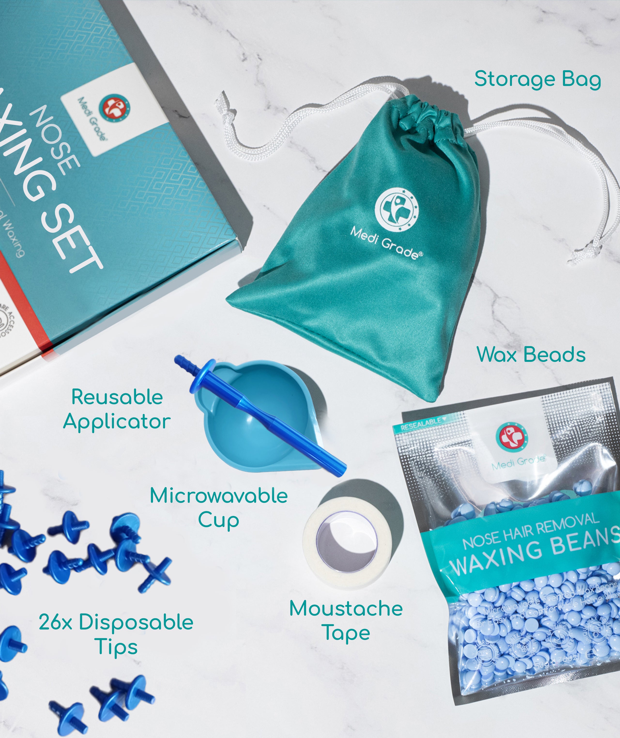 Medi Grade Nose Waxing Set - Nose Hair Removal Wax at Home