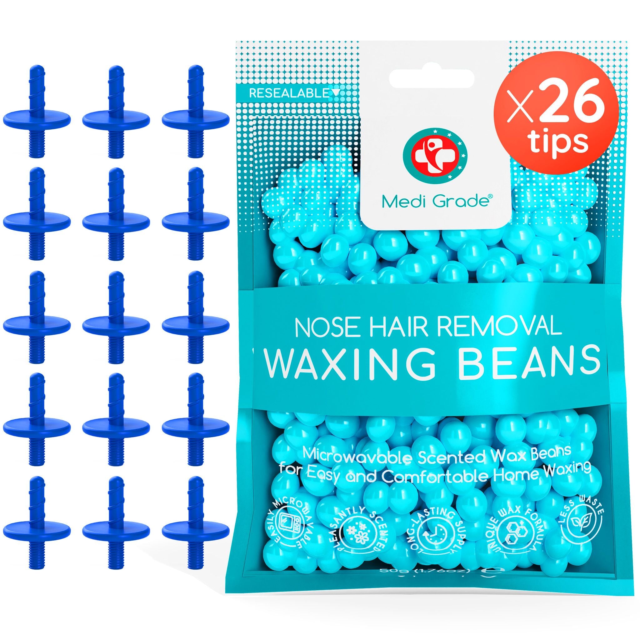 Medi Grade Nose Waxing Beads & Replacement Tips - for the Medi Grade Nose Waxing Pack