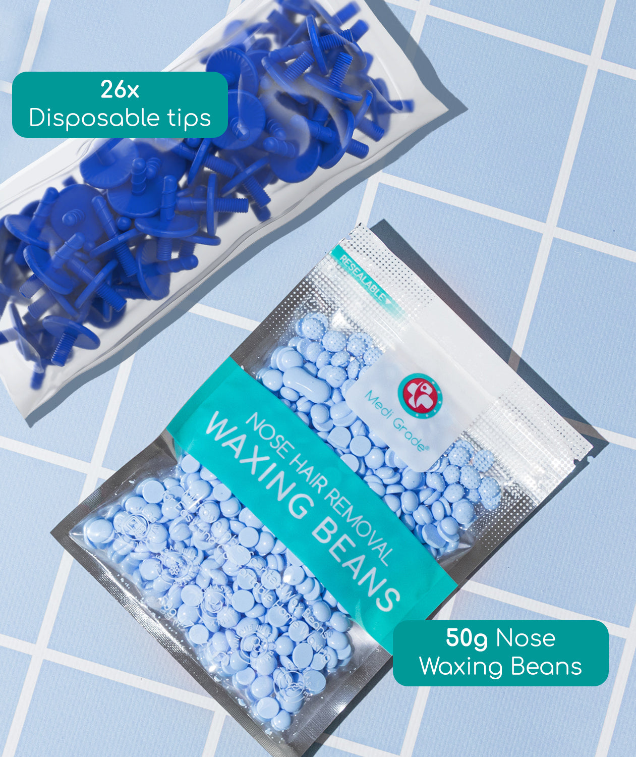 Medi Grade Nose Waxing Beads & Replacement Tips - for the Medi Grade Nose Waxing Pack