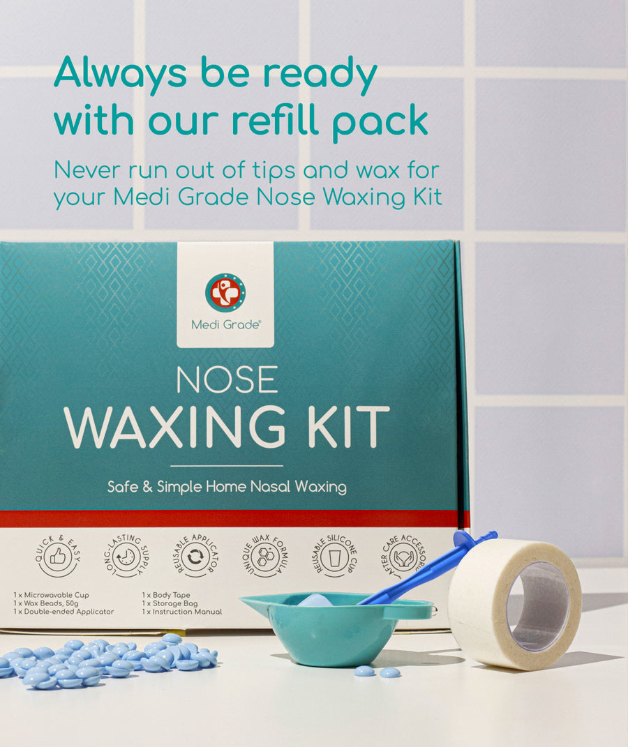 Medi Grade Nose Waxing Beads and Replacement Tips for the Medi Grade Nose Waxing Pack - Nose Hair Removal Wax at Home