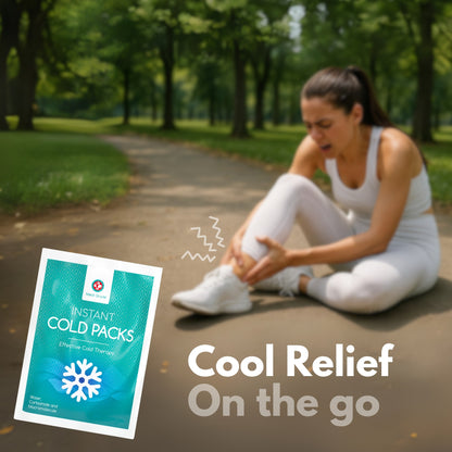 Medi Grade Instant Cold Pack, 25 Packs of 200g (6”x8”) - for Injuries with Stabilisation Band