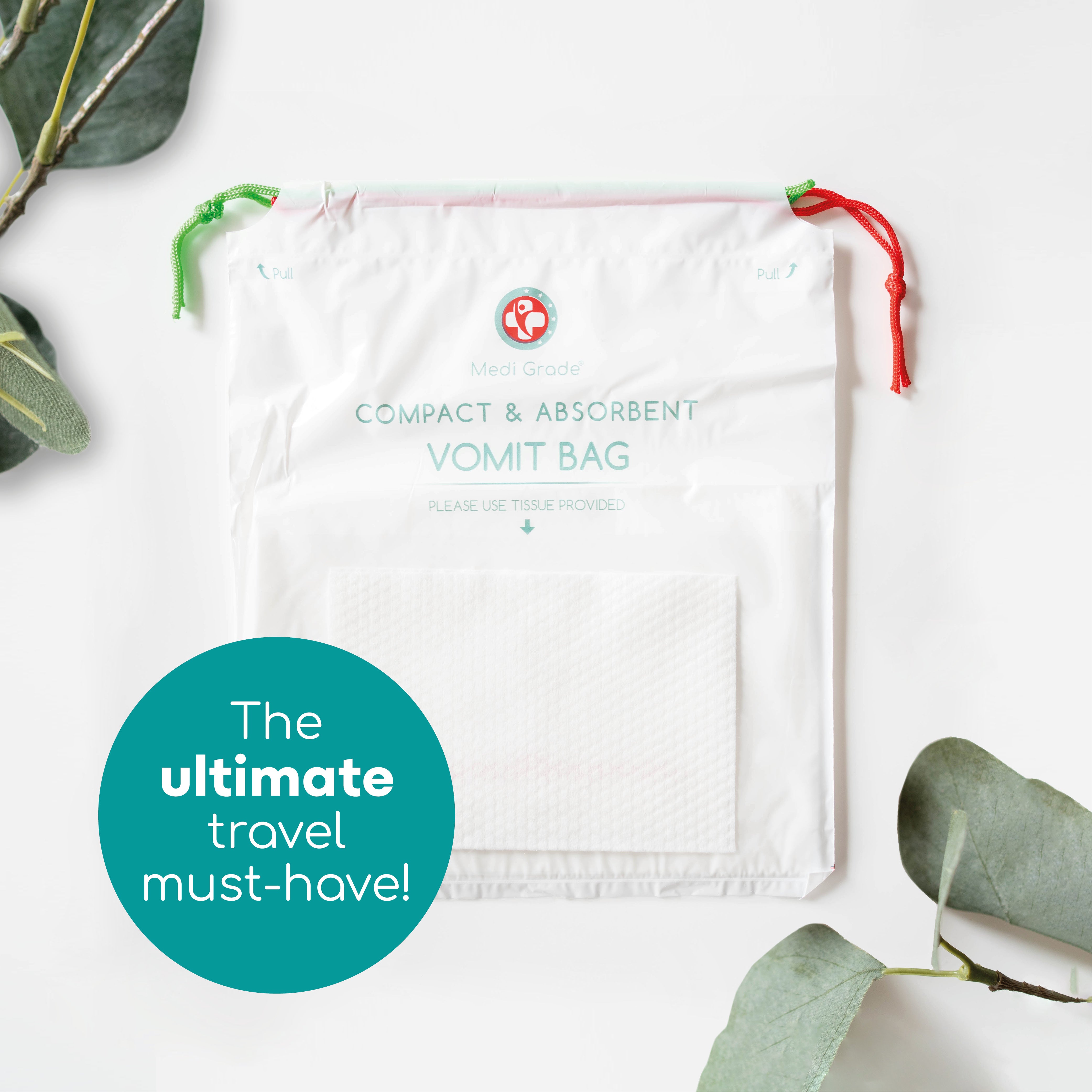 Medi Grade Travel Vomit Bag, Pack of 10 - Disposable Sick Bags