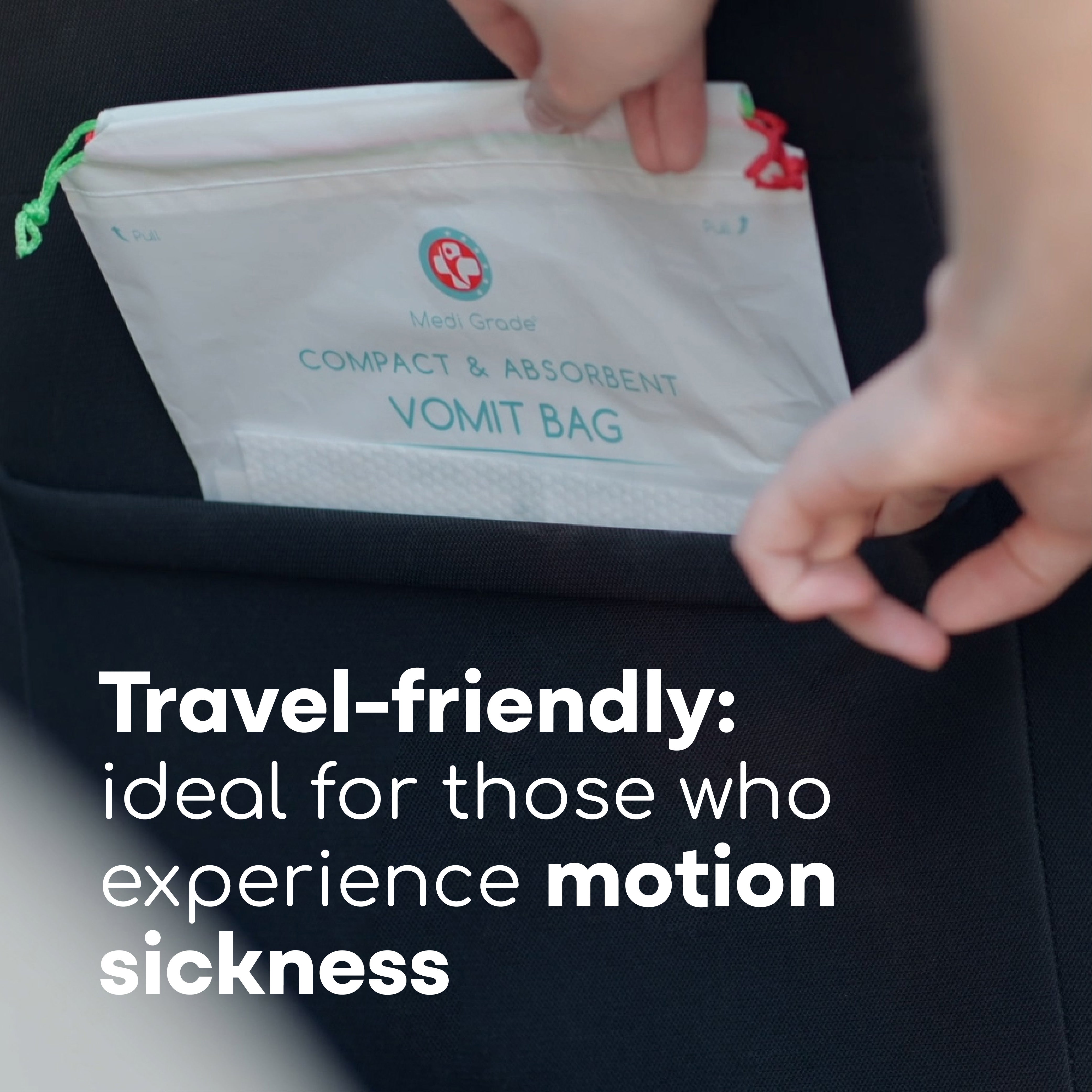 Medi Grade Travel Vomit Bag, Pack of 10 - Disposable Sick Bags