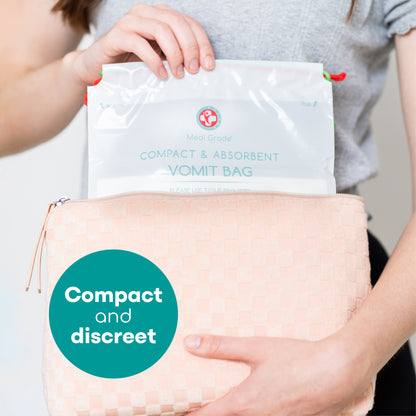 Medi Grade Travel Vomit Bag, Pack of 10 - Disposable Sick Bags