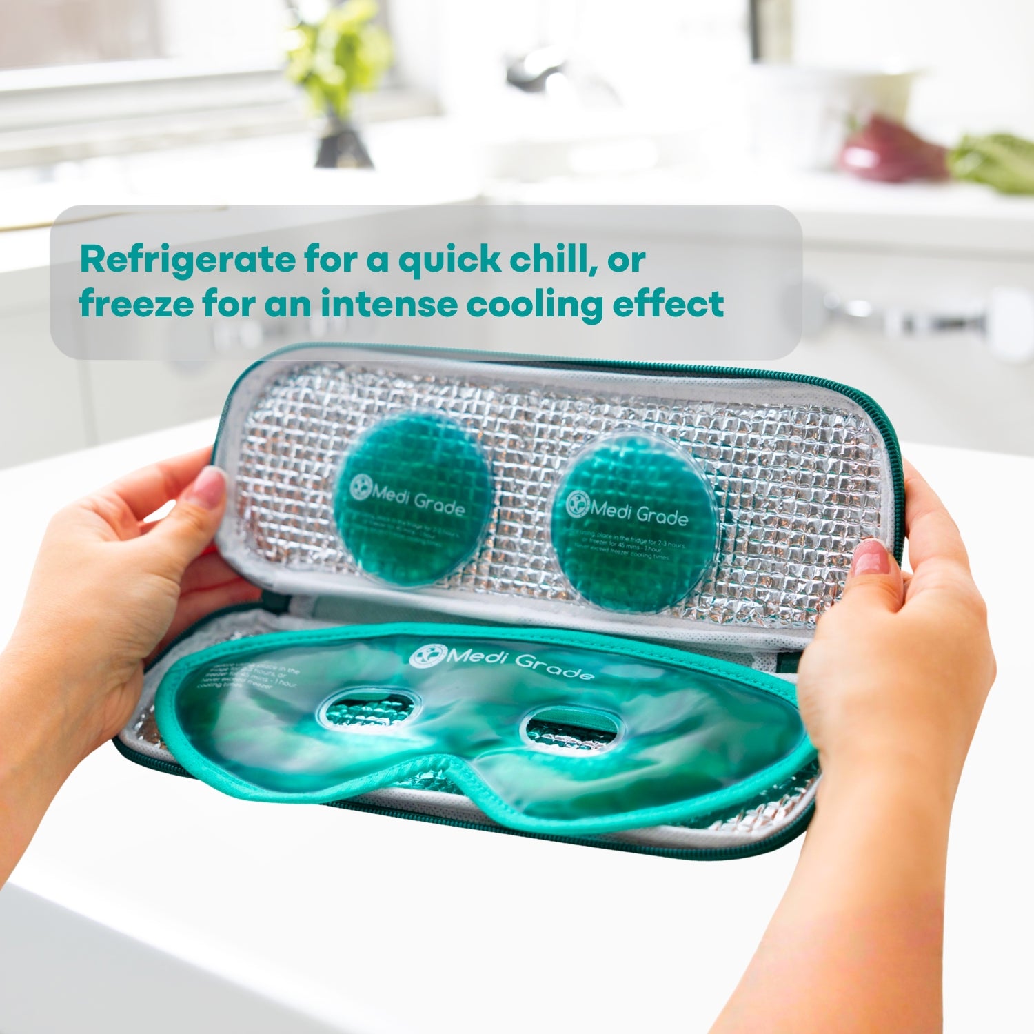 Medi Grade Gel Eye Mask Set - Cooling Gel Pack for Eyes