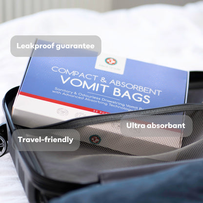Medi Grade Travel Vomit Bag, Pack of 22 - Disposable Sick Bags
