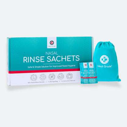 Medi Grade Nasal Rinse Sachets - Nasal Rinse Essentials Kit for Home 130 Sachets x 4.5g