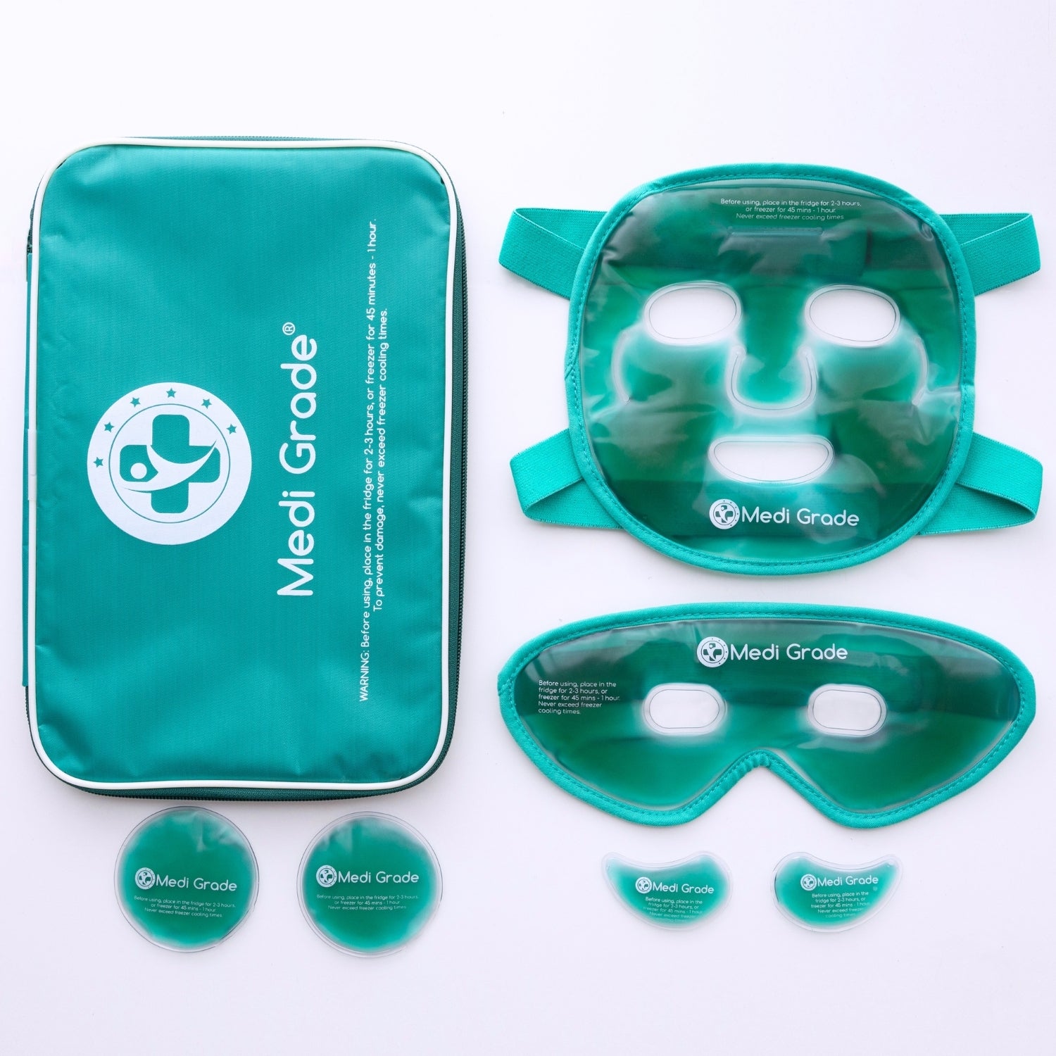 Medi Grade Cooling Gel Mask Set – Reusable Gel Pack for Face