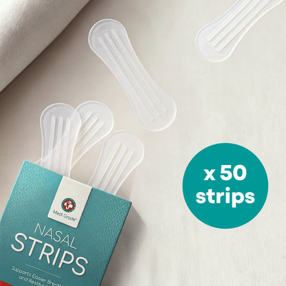 Medi Grade Nasal Strips, 50 Pack - Clear Nose Strips for Breathing
