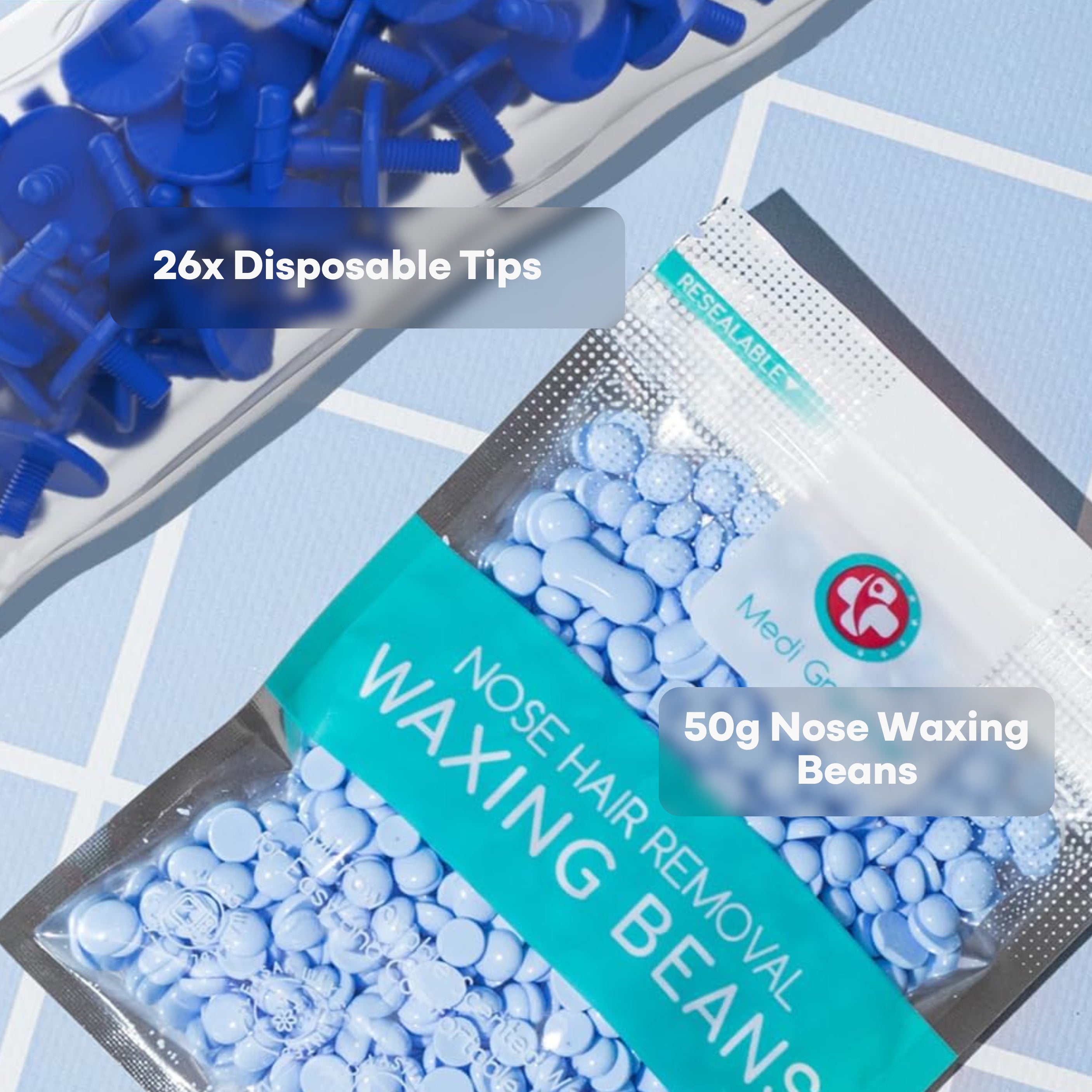 Medi Grade Nose Waxing Beads & Replacement Tips - for the Medi Grade Nose Waxing Pack
