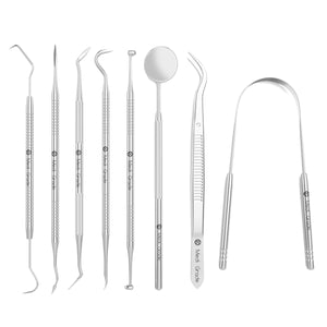 8 different dental hygiene tools